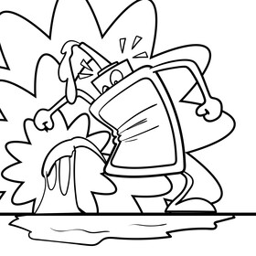 Glue cartoon black and white vector