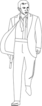 James bond drawing black and white clipart