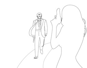 James bond drawing black and white vector