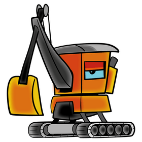 Excavator cartoon clipart