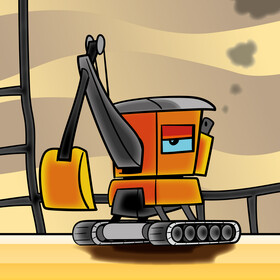 Excavator cartoon vector