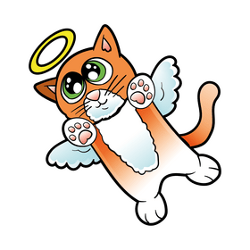 Cat angel cartoon clipart