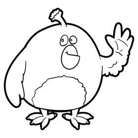 Angry birds cartoon black and white clipart