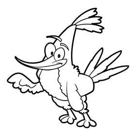 Angry Birds cartoon black and white clipart