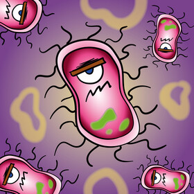 Bacteria cartoon vector