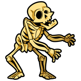 Skeleton cartoon clipart