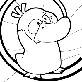 Pokemon cartoon drawing black and white vector