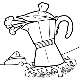 Coffee cartoon drawing black and white vector
