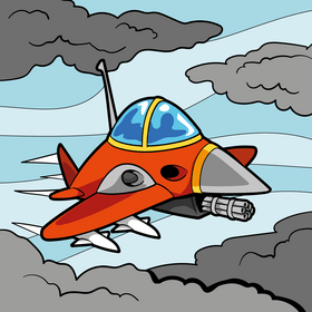 Fighter jet cartoon vector
