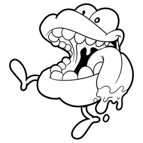 Mouth cartoon black and white clipart