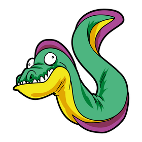 Muraena fish cartoon clipart