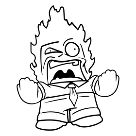 Inside Out cartoon black and white clipart