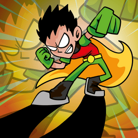 Robin superhero cartoon vector