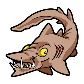 Goblin shark cartoon clipart