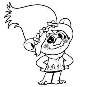 Trolls cartoon black and white clipart