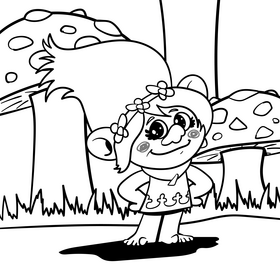 Trolls cartoon drawing black and white vector