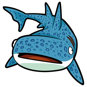Whale shark cartoon clipart