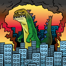 Godzilla cartoon vector