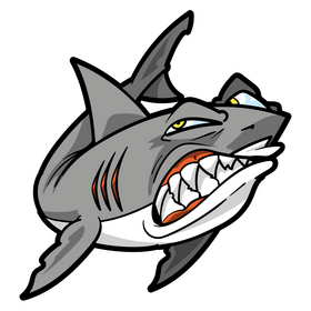 White shark cartoon clipart