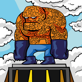 Thing superhero cartoon vector