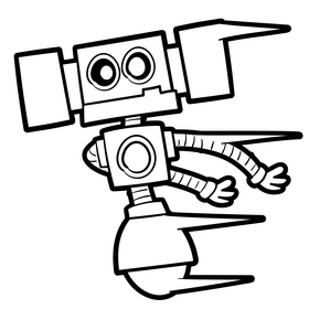 Green Zord cartoon black and white clipart