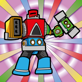 Mega Zord cartoon vector