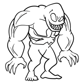 Venom superhero cartoon black and white clipart