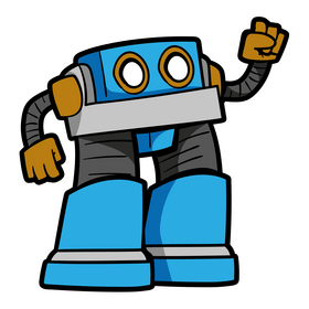 Blue Zord cartoon clipart