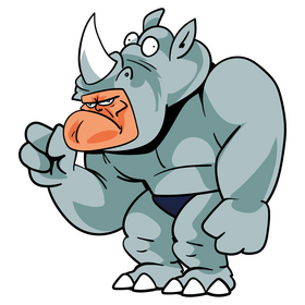 Rhino superhero cartoon clipart
