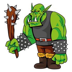 Fantasy Orc cartoon clipart
