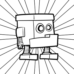 Yellow Zord cartoon drawing black and white vector