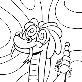 Snake cartoon drawing black and white vector