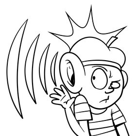 Ear cartoon drawing black and white vector