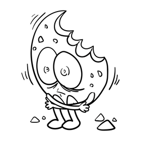 Cookie cartoon black and white clipart