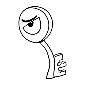 Key cartoon black and white clipart