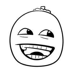 Orange cartoon black and white clipart