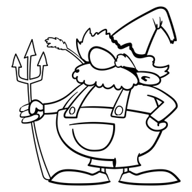 Farmer cartoon black and white clipart