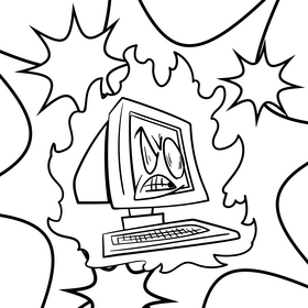 Flame cartoon drawing black and white vector