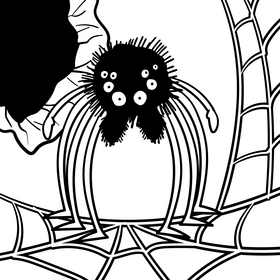 Spider cartoon drawing black and white vector