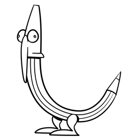 Pen cartoon black and white clipart