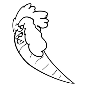 Carrot cartoon black and white clipart