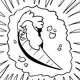 Carrot cartoon drawing black and white vector