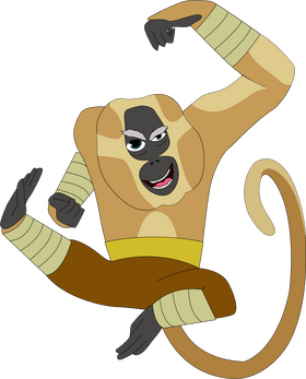 Kung fu monkey drawing clipart
