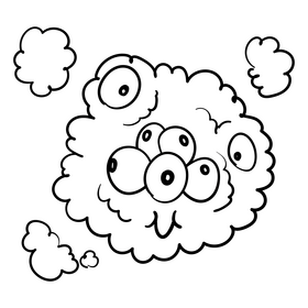 Clouds 5 cartoon black and white clipart