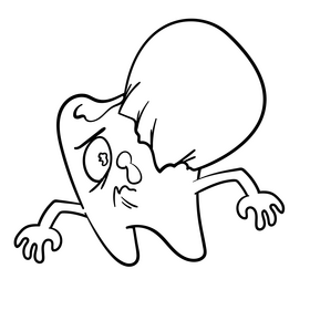 Teeth cartoon black and white clipart