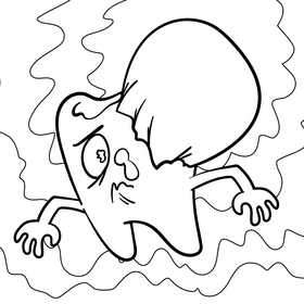 Teeth cartoon drawing black and white vector