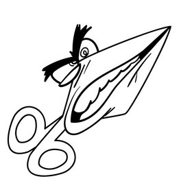 Scissors cartoon black and white clipart