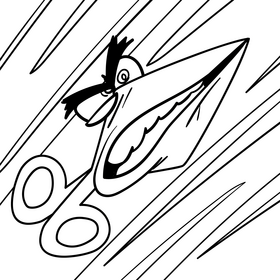 Scissors cartoon drawing black and white vector