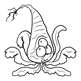 Carrot cartoon black and white clipart