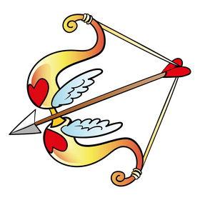 Bow and arrow cartoon clipart